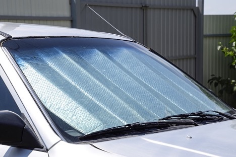 View of a car's front windshield