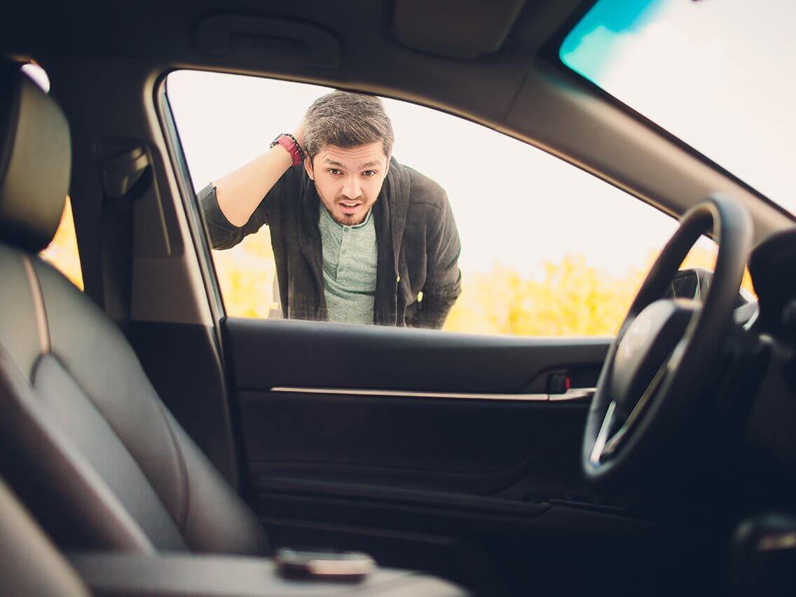 Man considering stealing a car