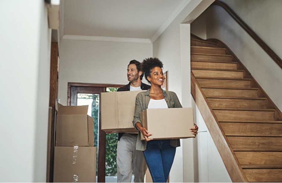 couple moving into their new home