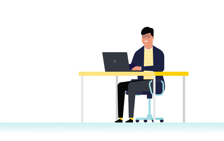 Man sitting at a desk