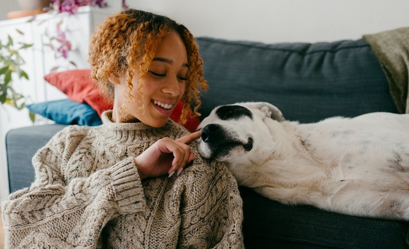 woman with dog