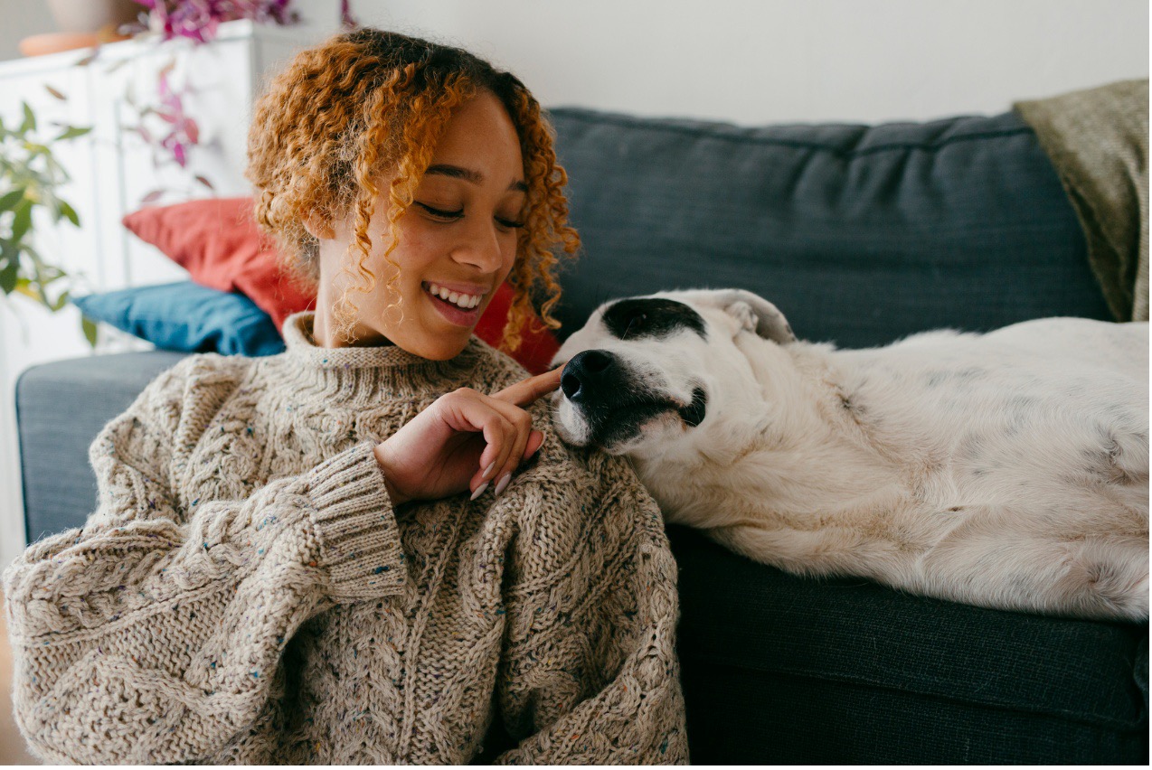 woman with dog