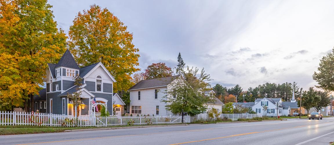 Street view of houses in Michigan