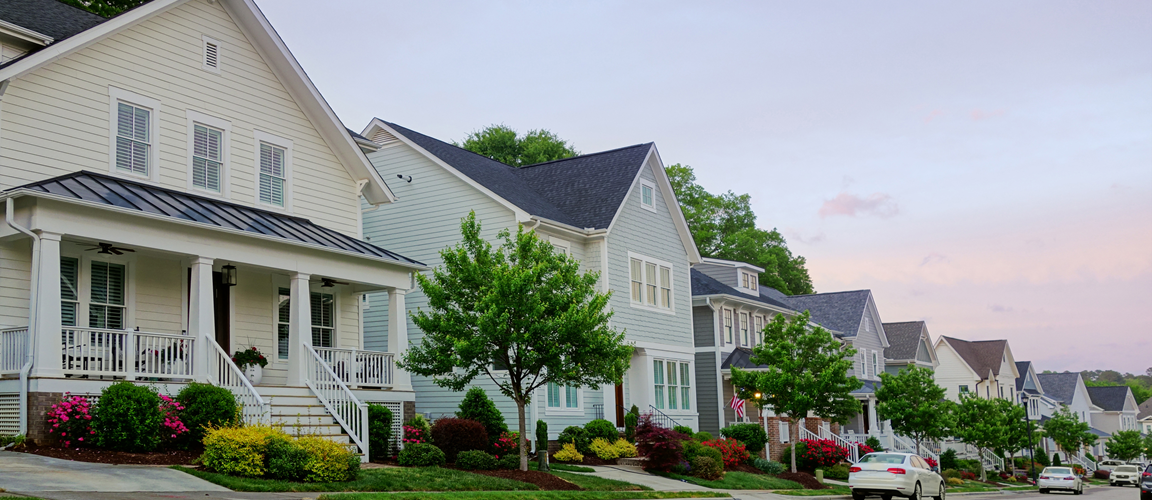 Row of homes in North Carolina