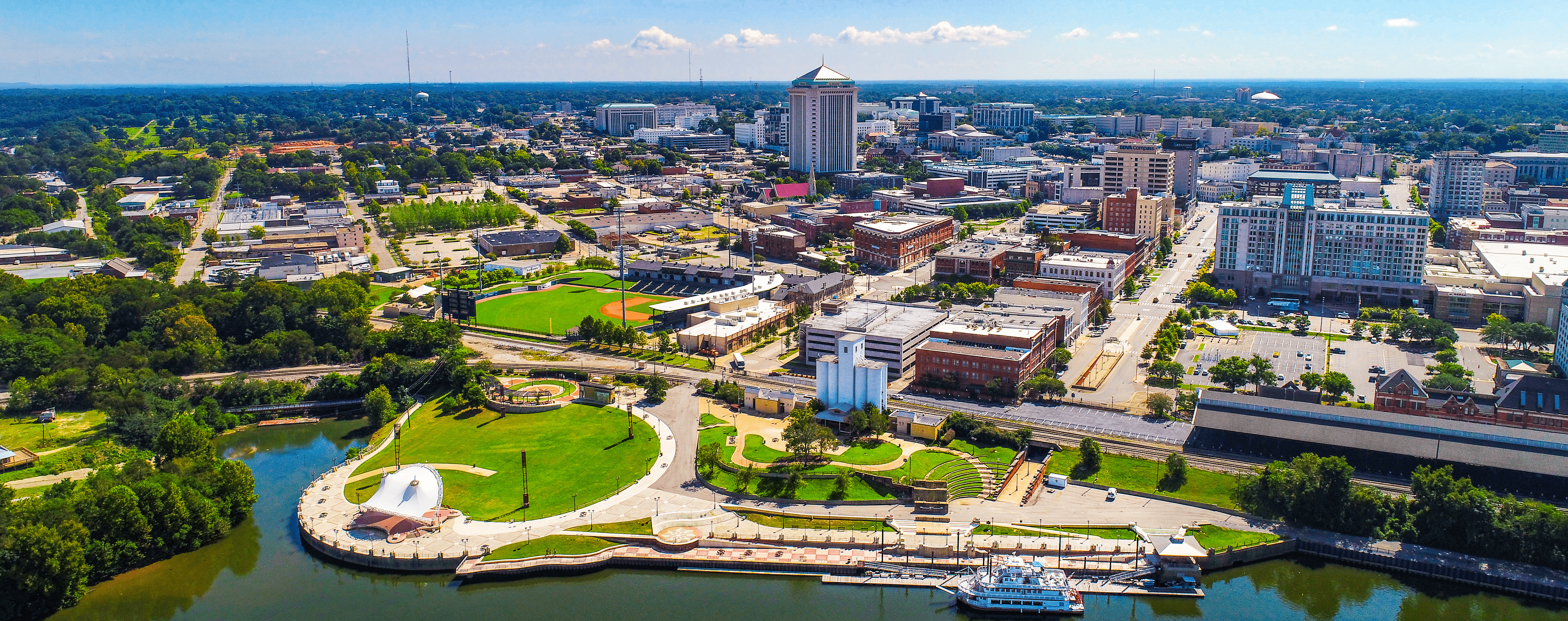 Birmingham cityscape overlooking waterfront