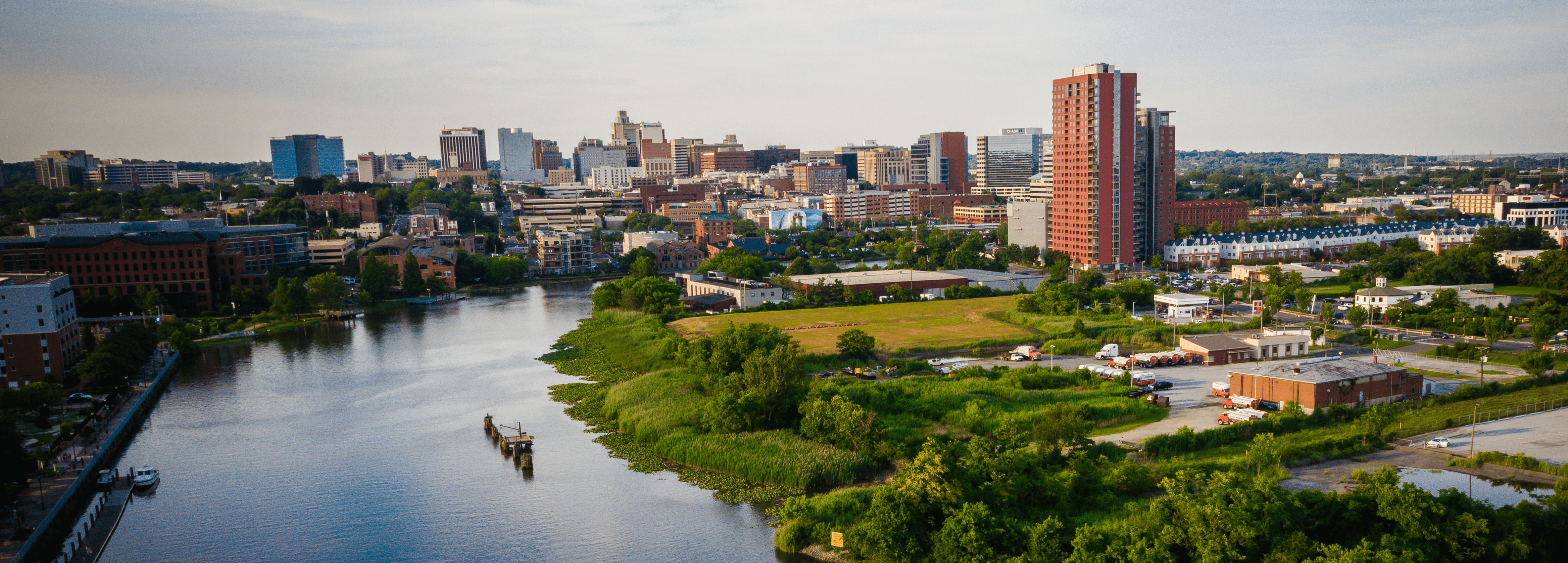 Wilmington Delaware skyline on a sunny day