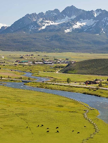 Mountain valley in Stanley Idaho