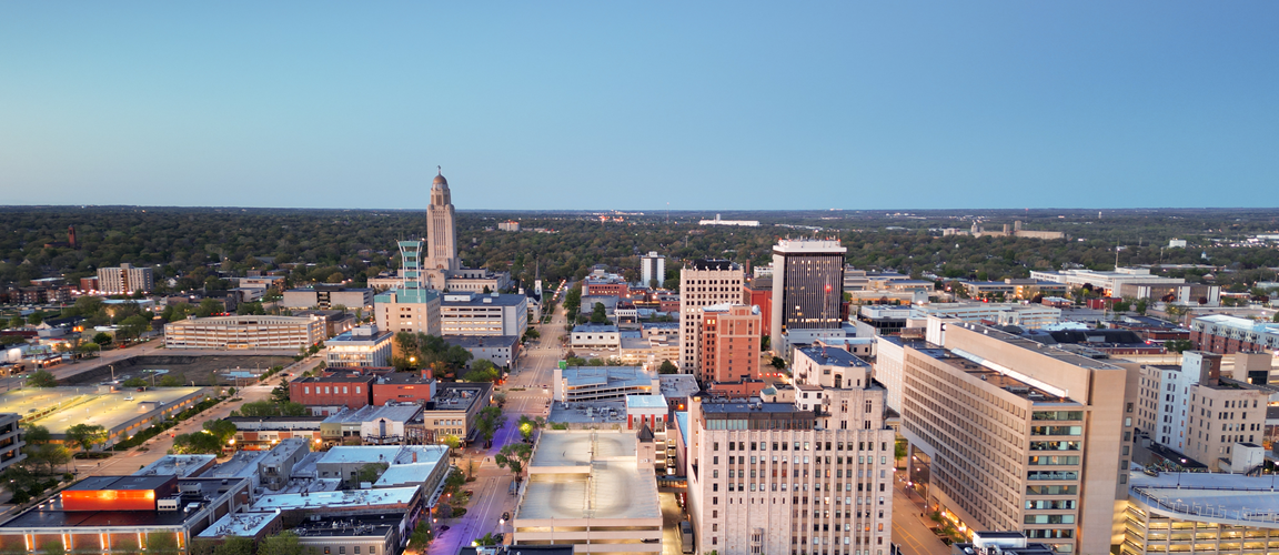 View overlooking a city in Nebraska