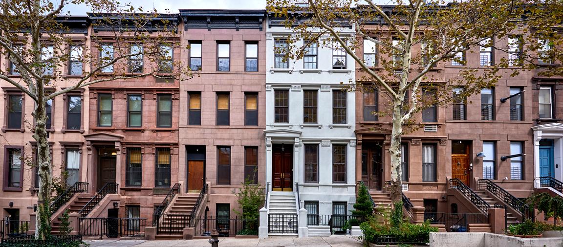 Row of brownstones in New York