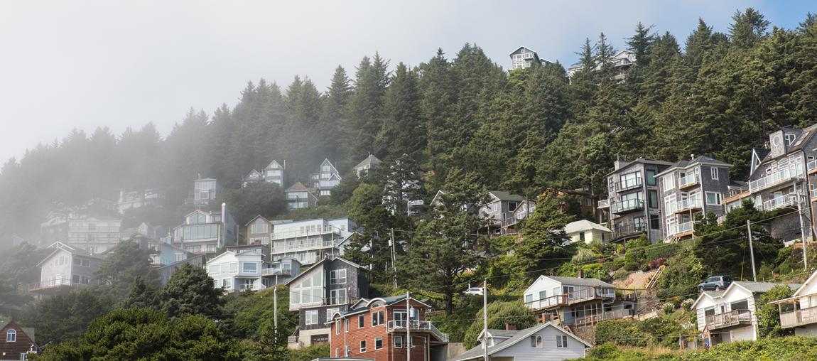 Aerial view of neighborhood in Oregon