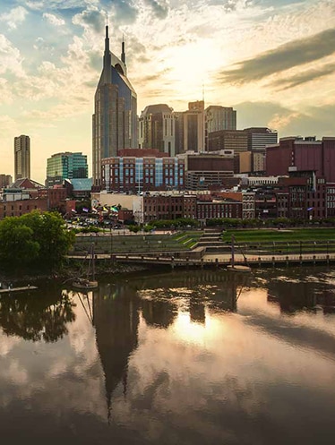 Nashville skyline overlooking the Cumberland River