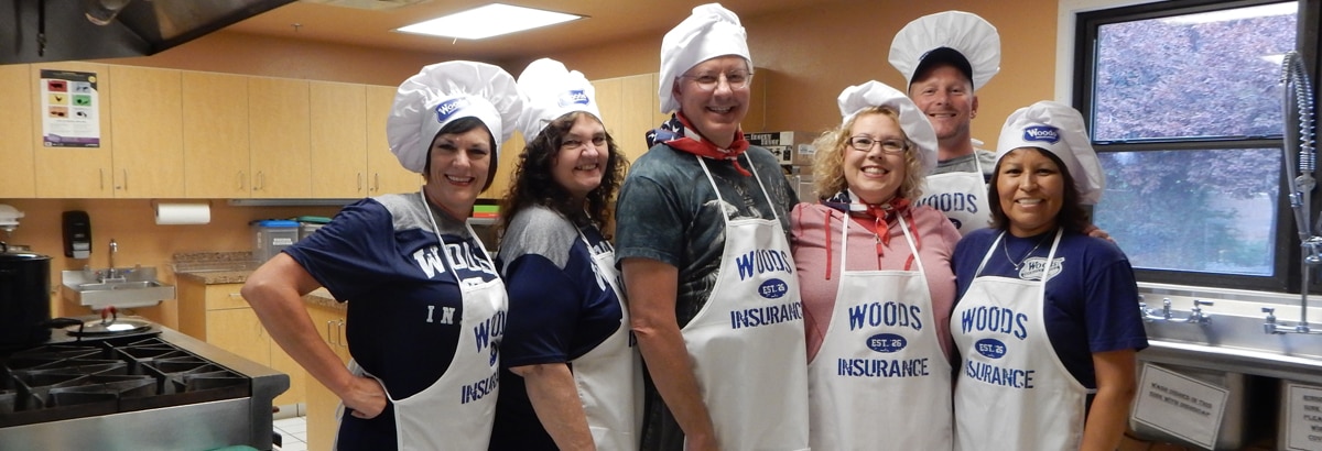 agency staff preparing dinner for local kids